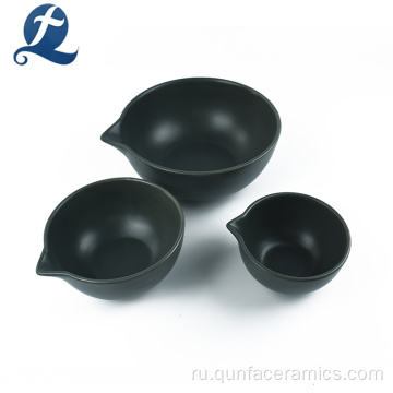 Черная керамическая миска для риса оптом